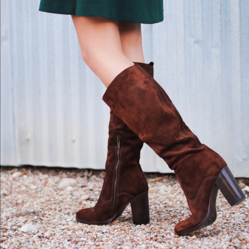 Frye brown suede boots